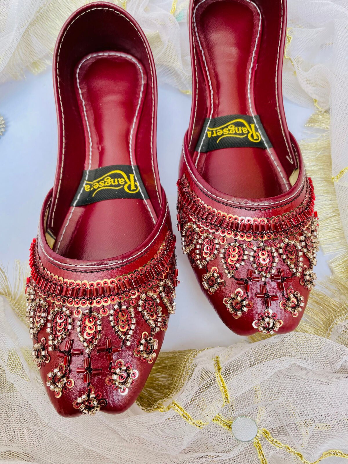 Maroon Stone Khussa - Image 3