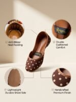 Mahnoor (Coffee Brown) Handmade Khussa for Women - Image 2