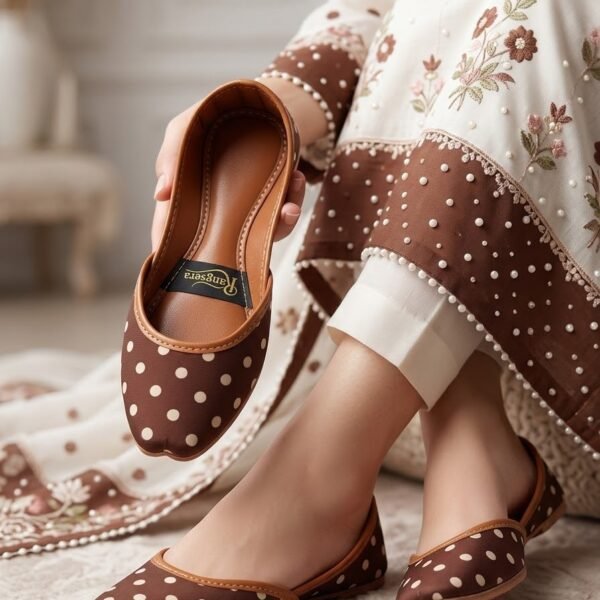 Mahnoor (Coffee Brown) Handmade Khussa for Women