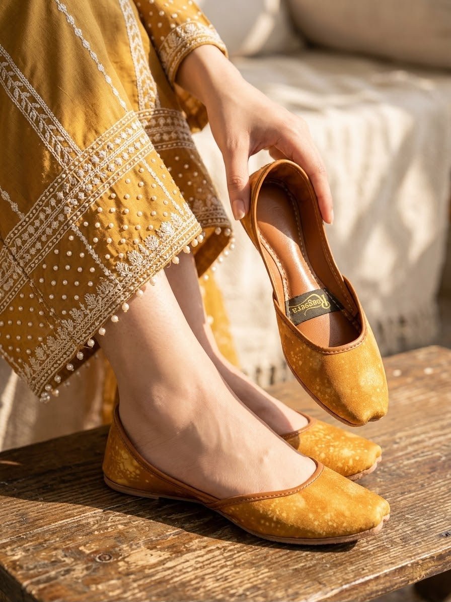 WhatsApp Image 2026-09-18 at 1.55.18 AM Noor-e-Kainat Mustard Handmade Khussa for Women - Image 1