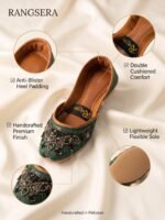Green Handmade Khussa for Women - Image 2