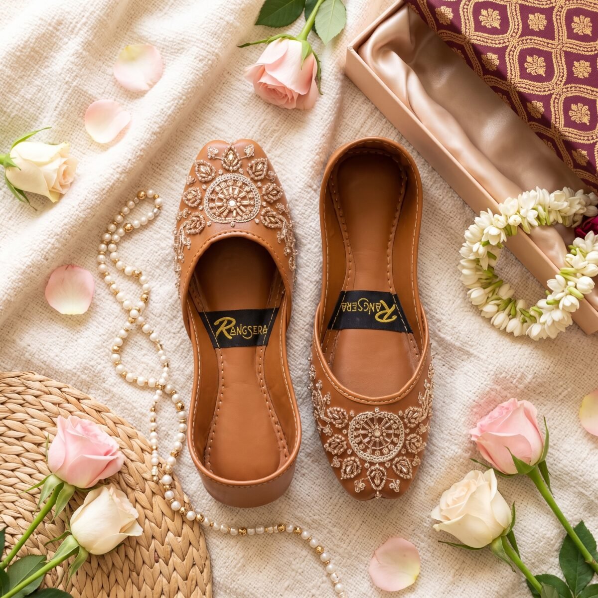 Zareen Camel  Handmade Khussa for Women - Image 2