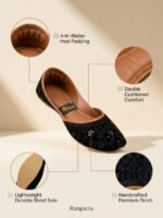 Black Velvet Handmade Khussa for Women - Image 2