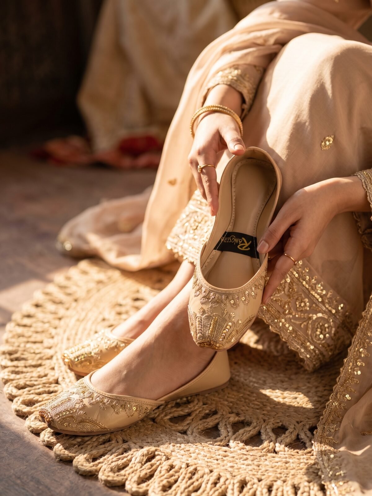 Gemini_Generated_Image_n1olnsn1olnsn1ol Noor Jahan Skin Handmade Khussa for Women - Image 1
