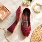 Maroon Pearl Handmade Khussa for Women - Image 2