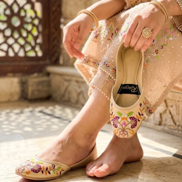 Skin multi Handmade Khussa for Women